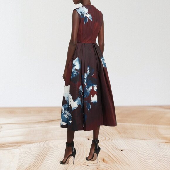 Erdem Floral cotton faille midi dress Size 4 UK, XS US NEW - Picture 2 of 11